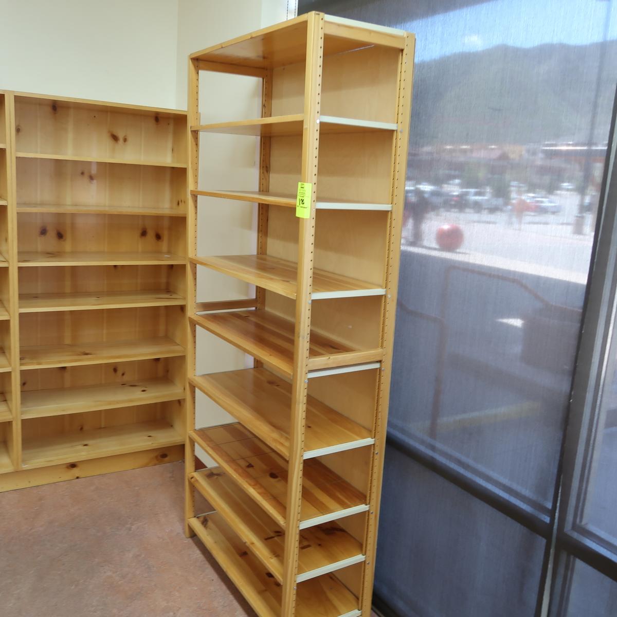 wooden shelving unit