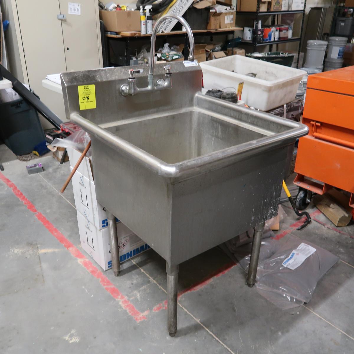 single compartment sink, on legs