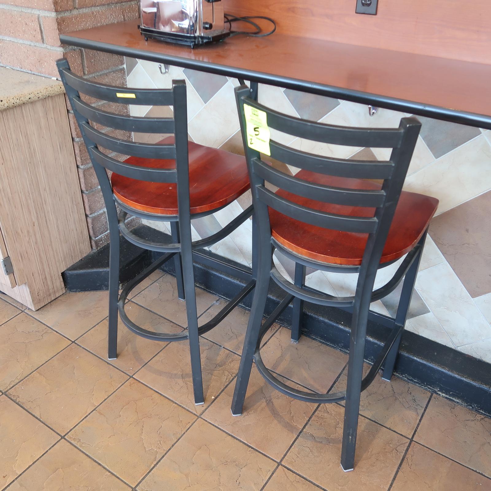 stools, steel frame w/wooden seats, bar-height