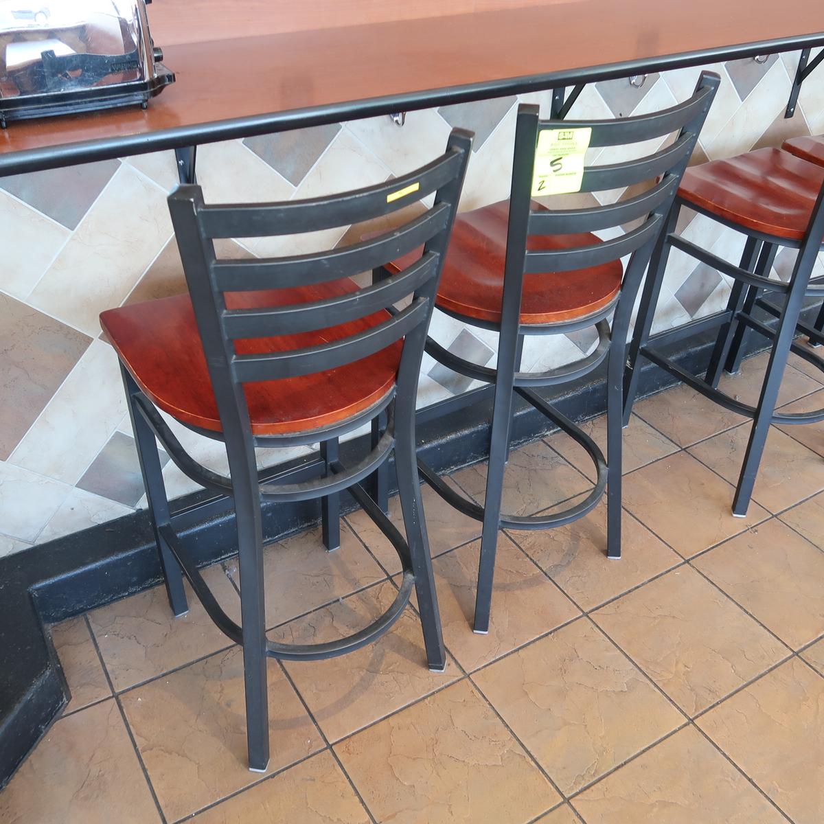 stools, steel frame w/wooden seats, bar-height