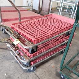 carts, steel frame w/ plastic crate tops