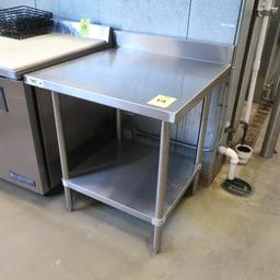 stainless table w/ backsplash & undershelf