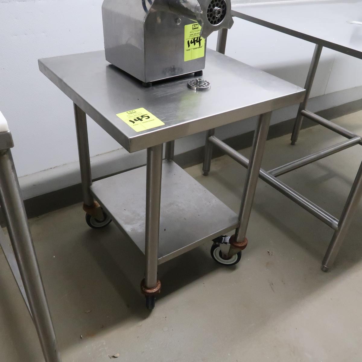 stainless equipment stand w/ undershelf, on casters