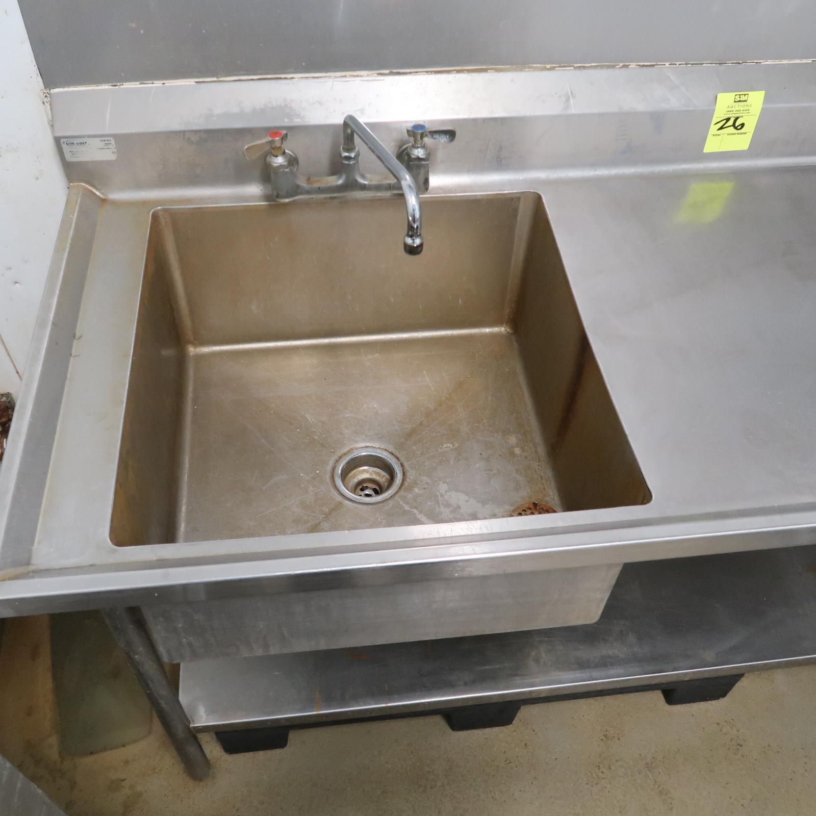 single compartment sink w/ R drainboard