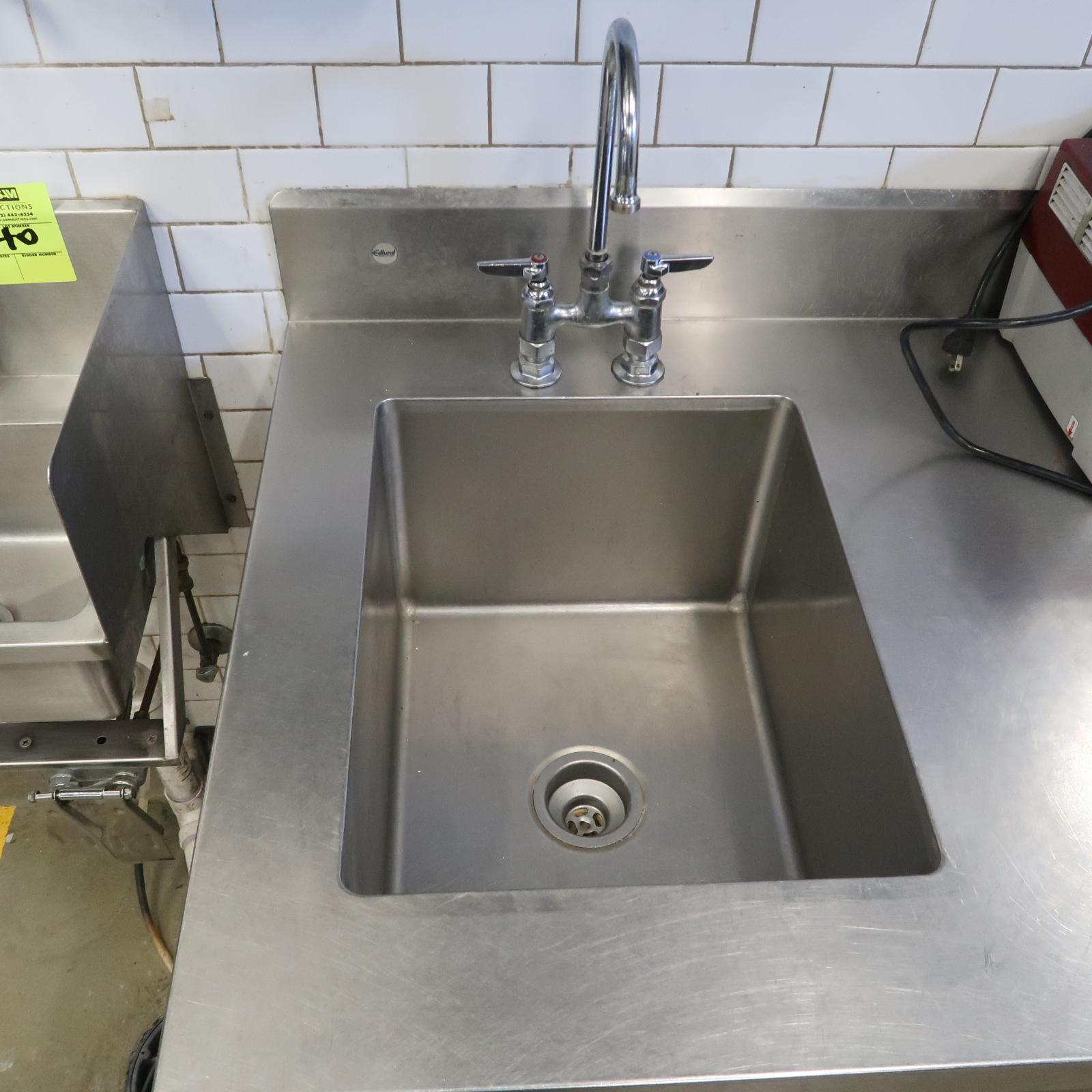 single compartment sink w/ R work surface & cabinets under