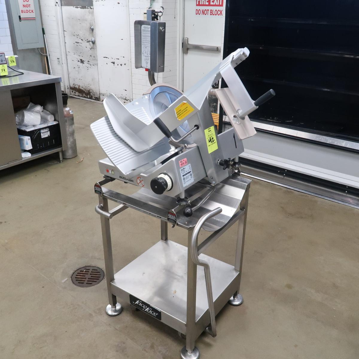 Bizerba deli slicer on stand