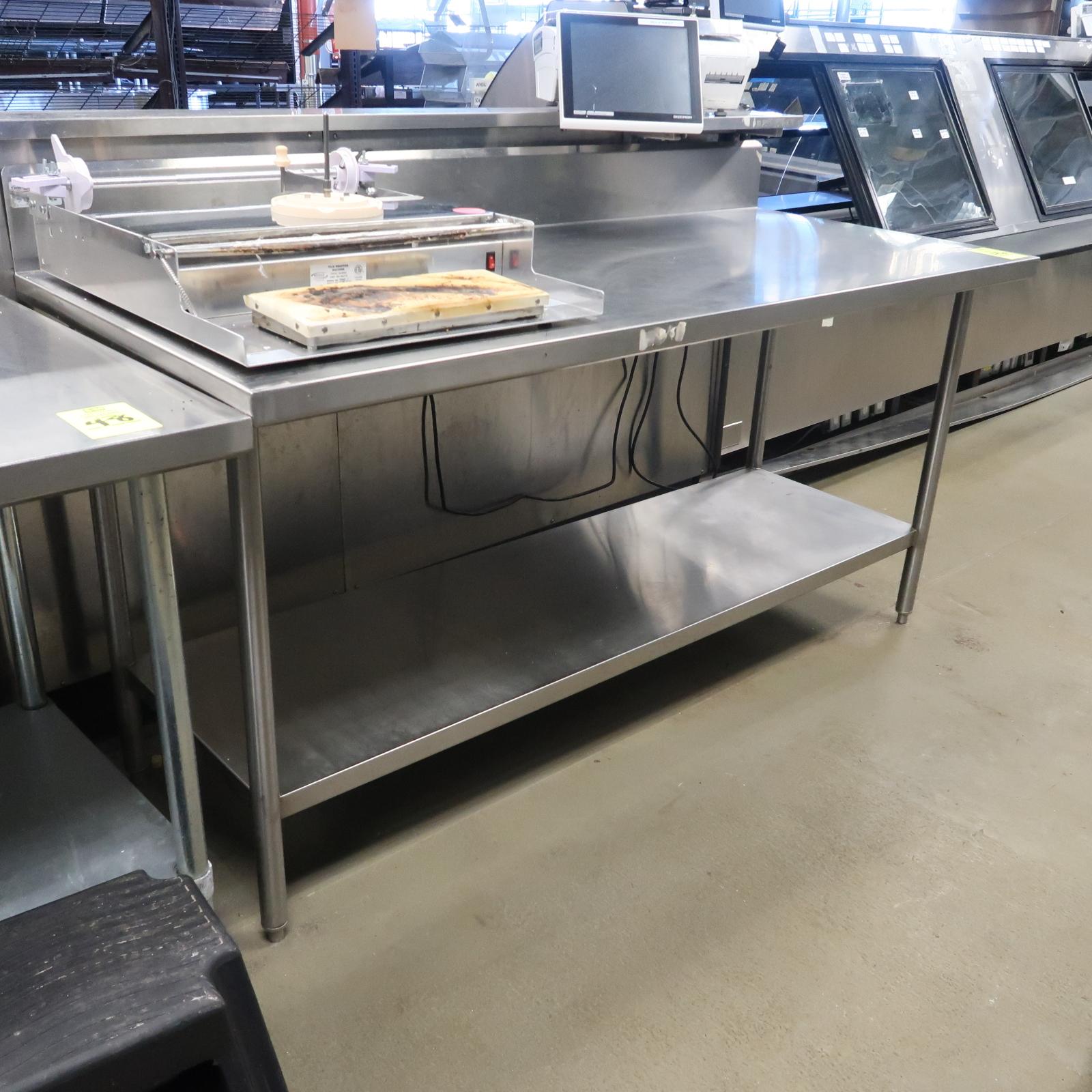 stainless table w/ backsplash & undershelf