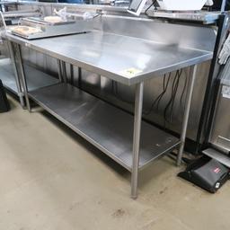 stainless table w/ backsplash & undershelf