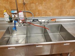 Three Compartment Stainless Sink