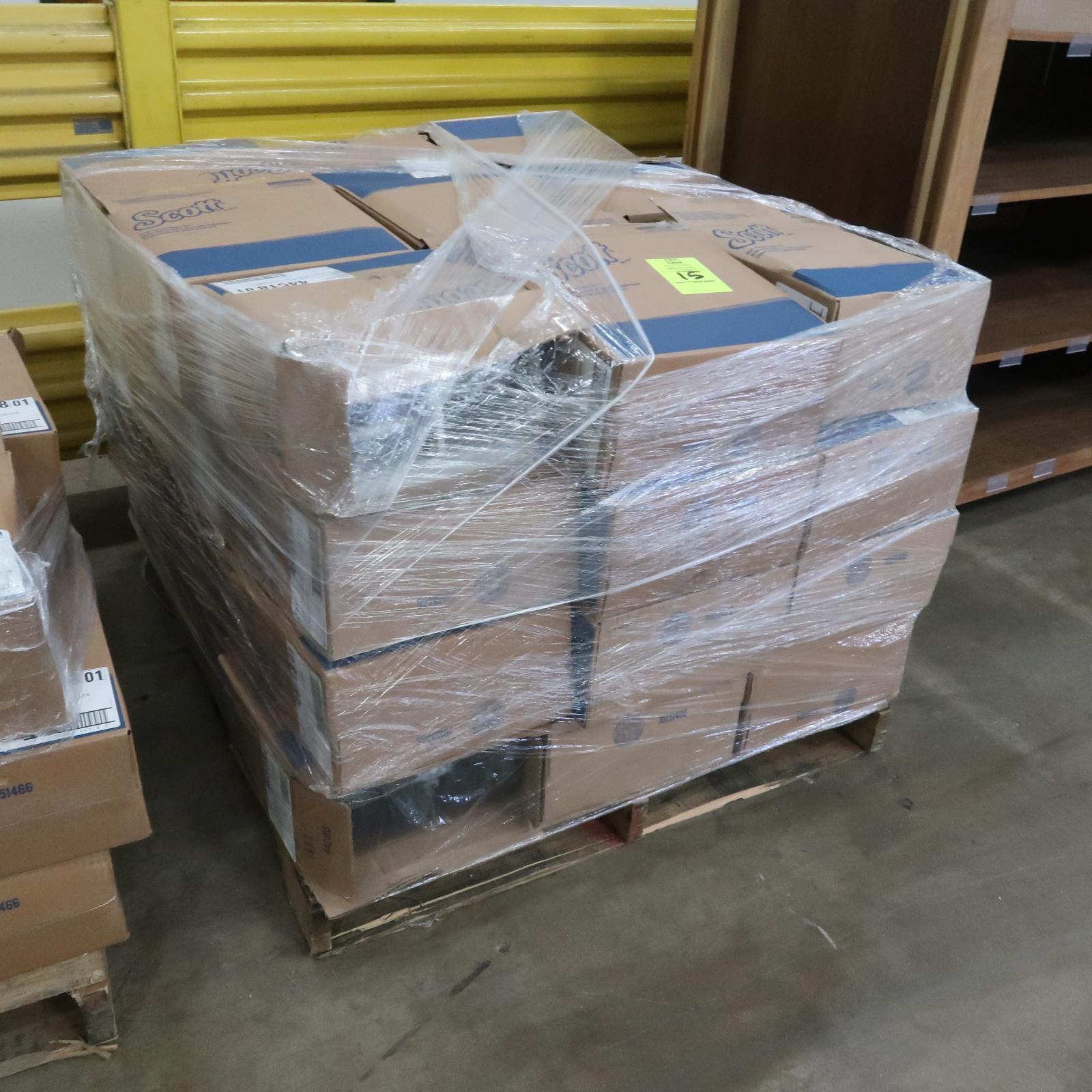 pallet of Scott paper towell dispensers