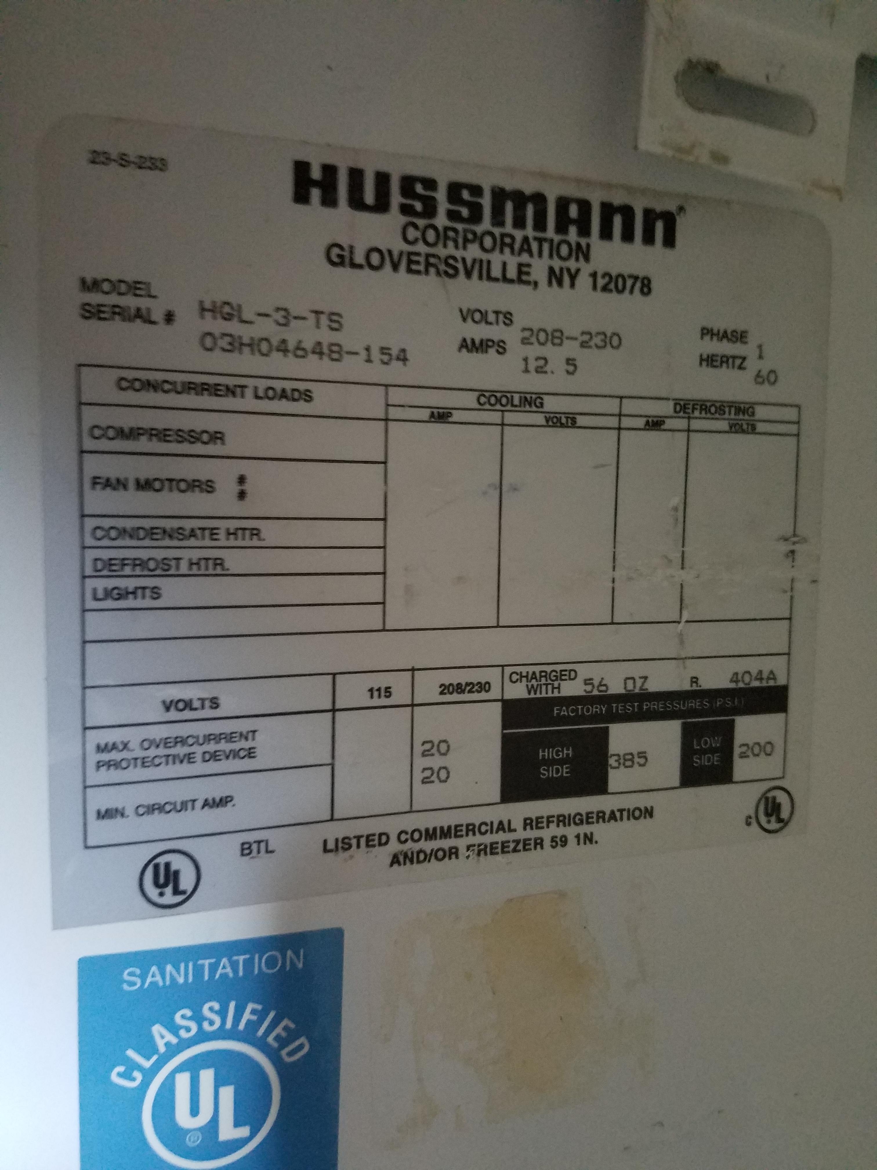 Hussmann HGL-3-TS