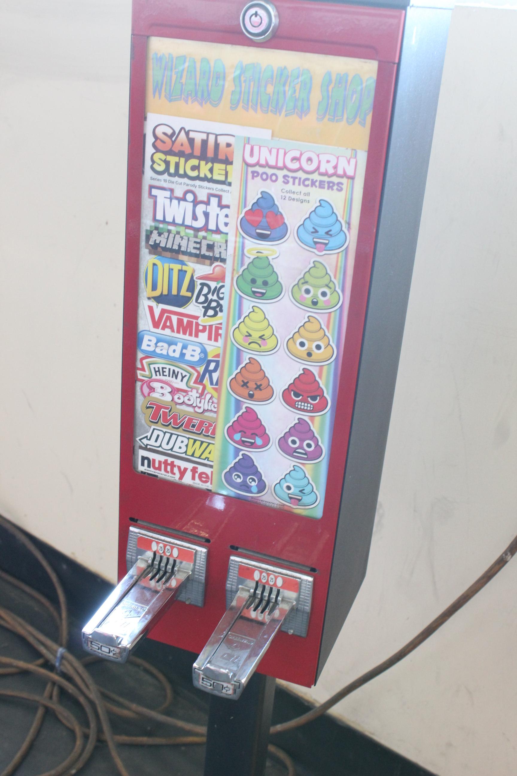 Gumball And Sticker Coin-Operated Vending Machines