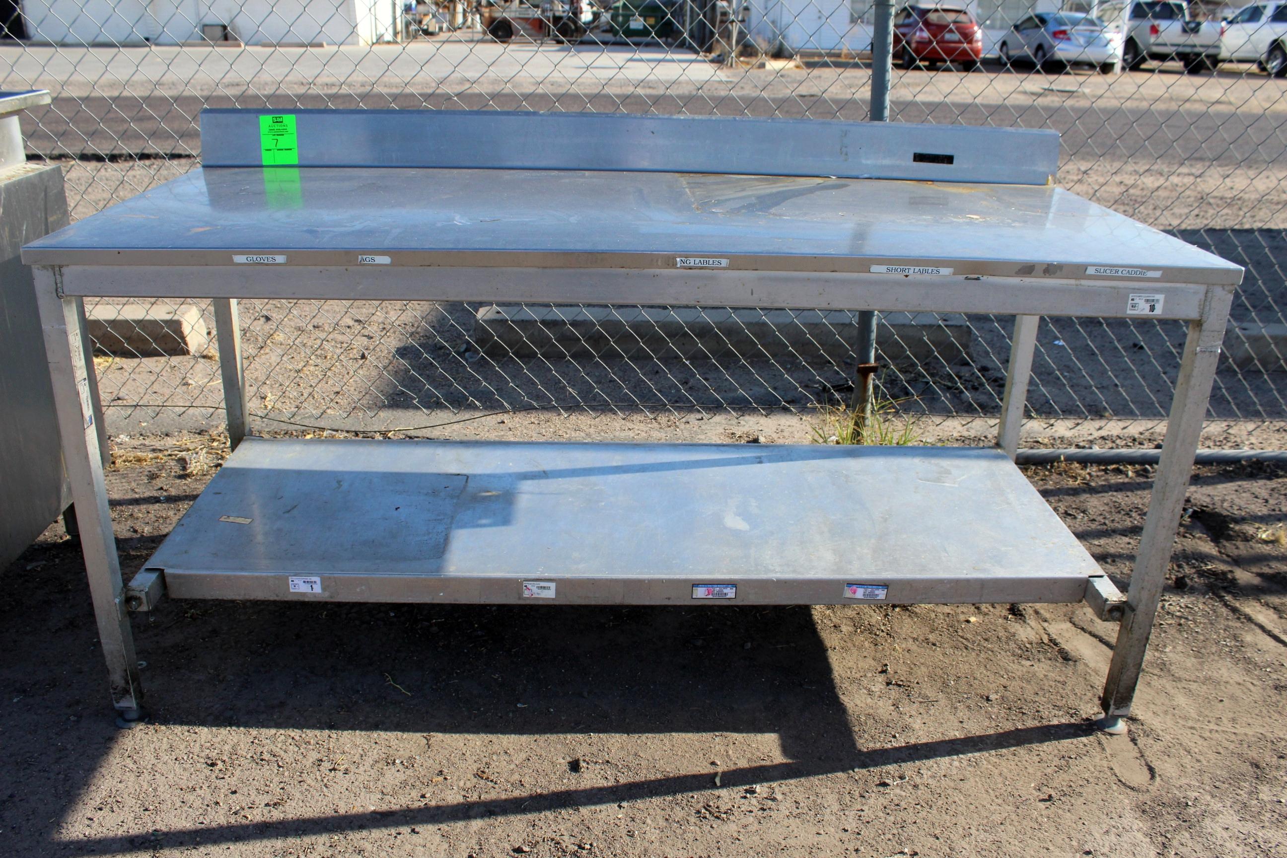 6’ Stainless Table W/ Undershelf And Backsplash