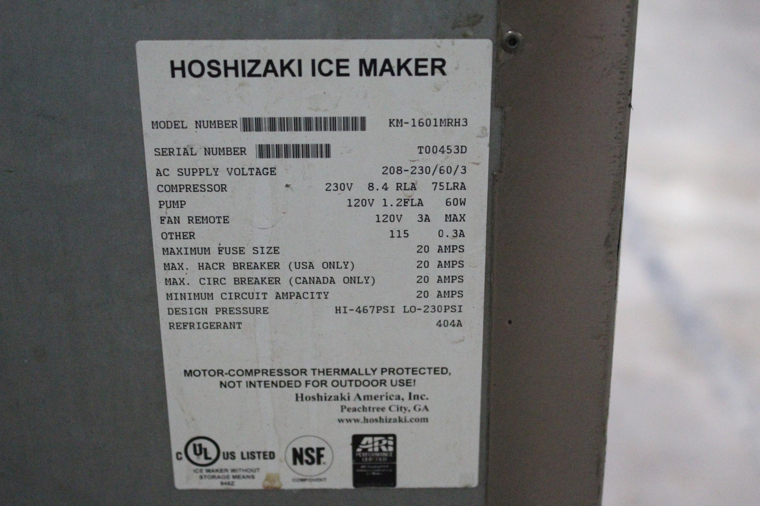 Hoshizaki KM-1601MRH3 Ice Maker W/ Bin