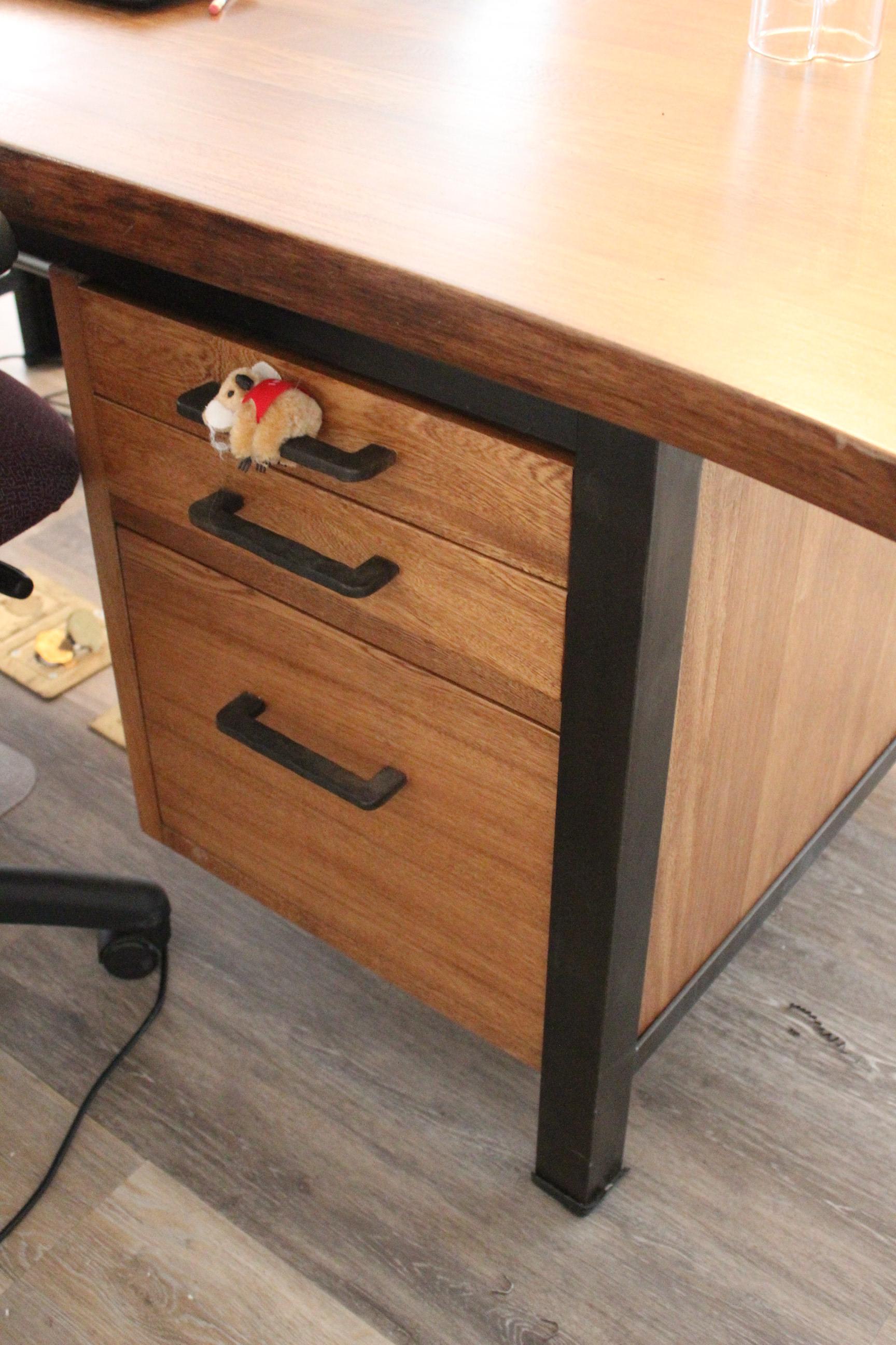 Sturdy Wooden Desk W/ Metal Frame