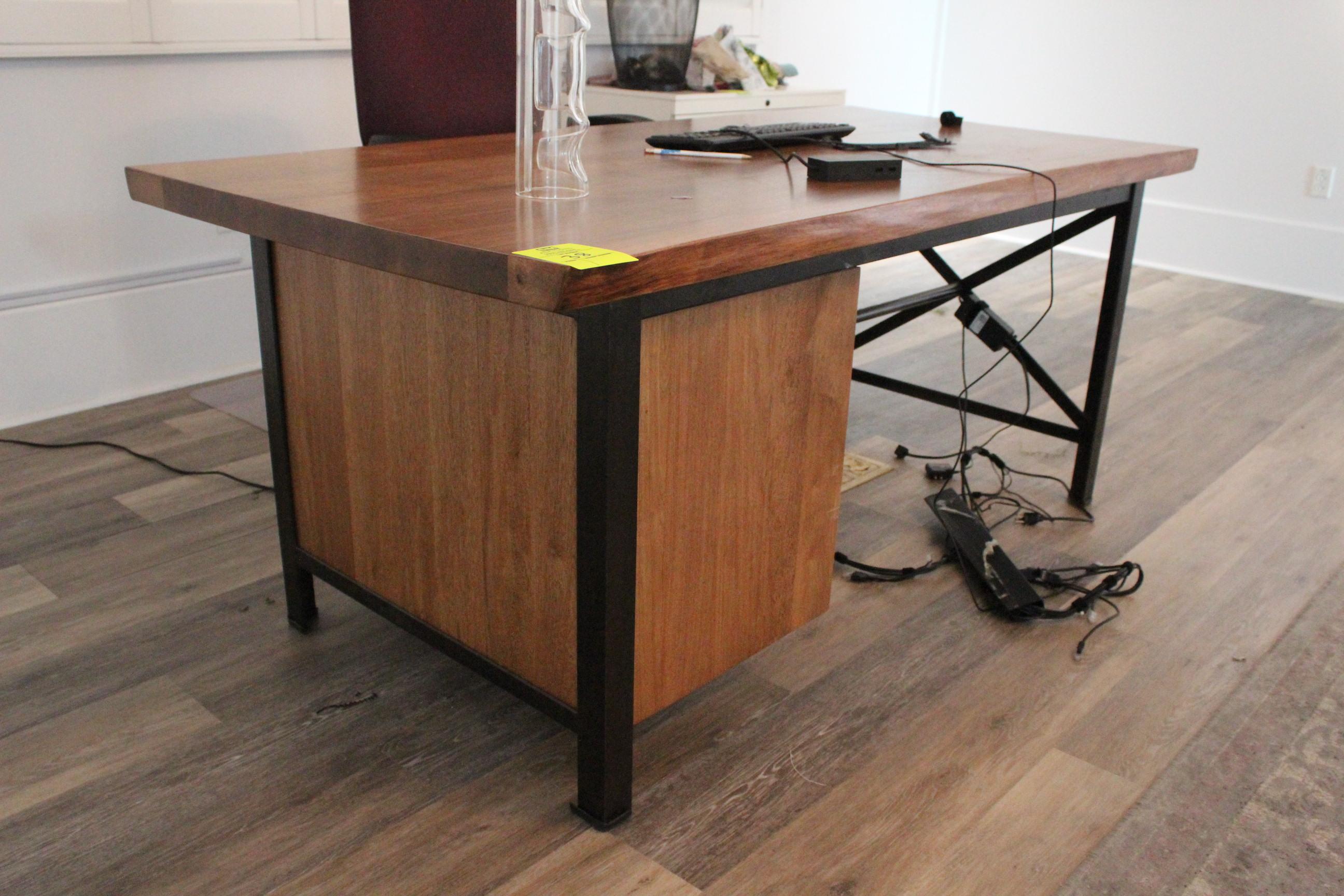 Sturdy Wooden Desk W/ Metal Frame