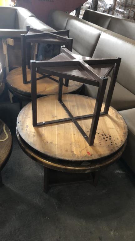 Metal Framed Wood Top Tables
