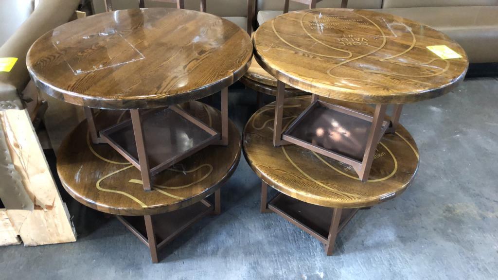 Metal Framed Wood Top Tables