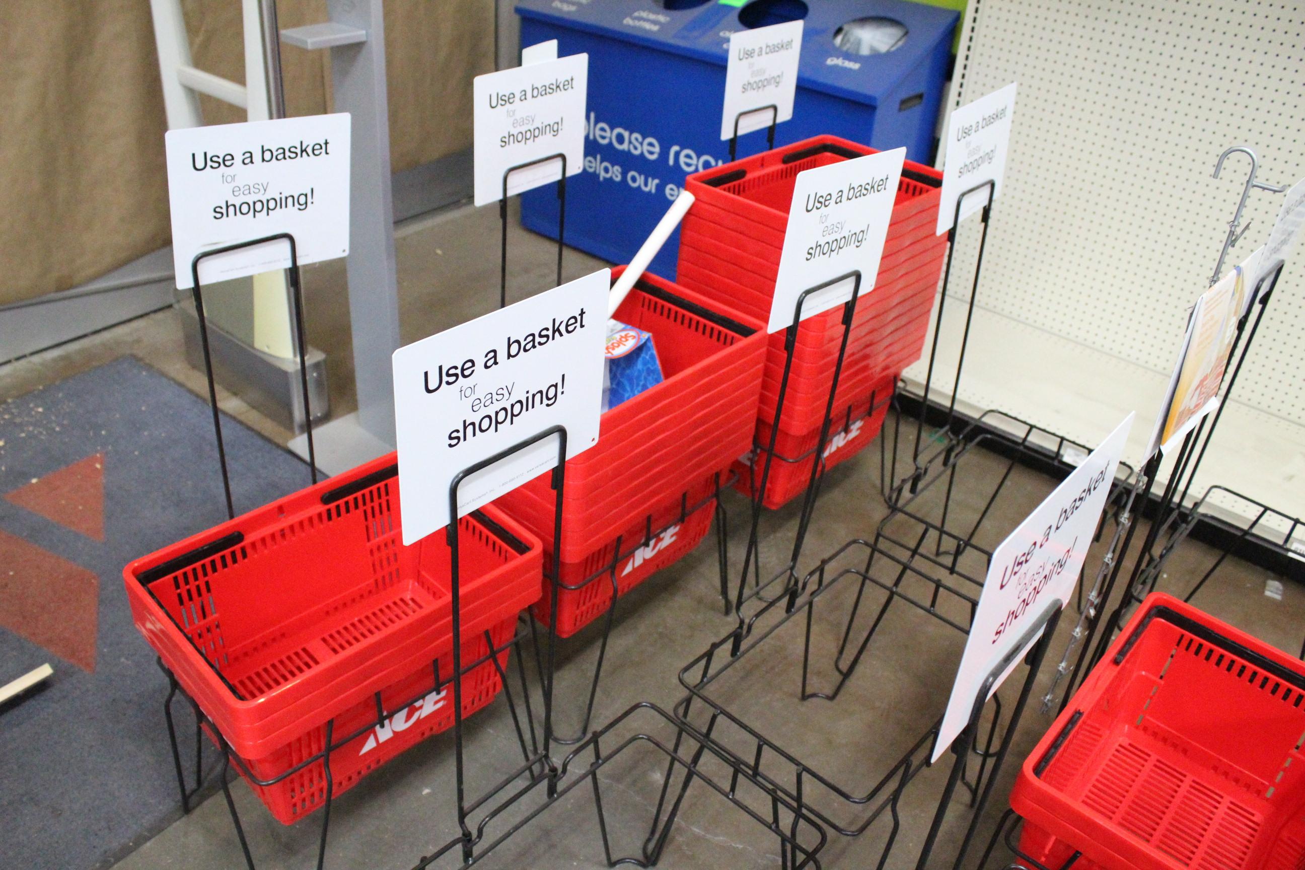 Group Of Shopping Baskets W/ Stands