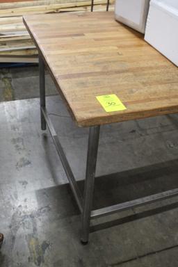 8' Wood Top Bakery Table