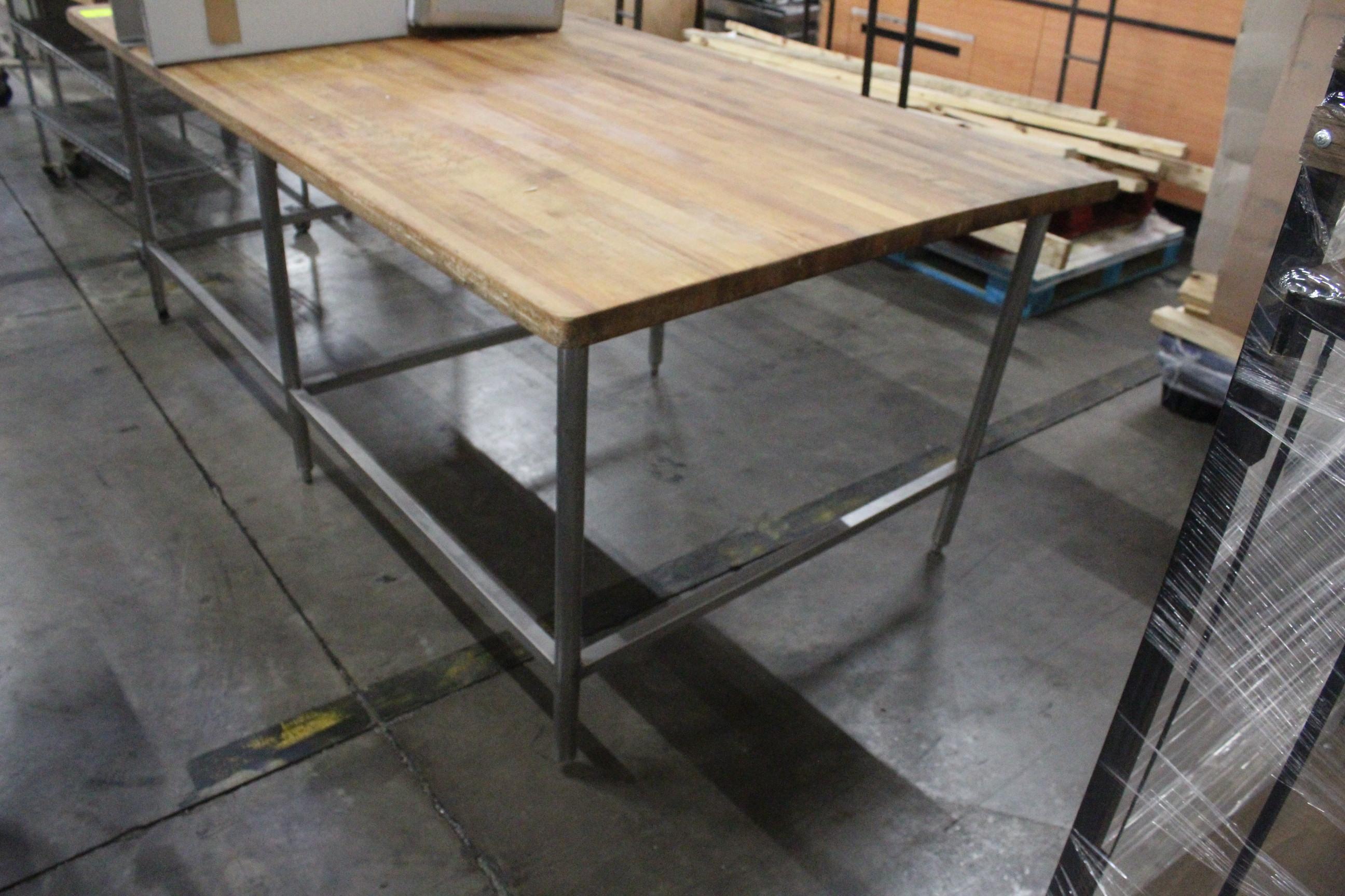 8' Wood Top Bakery Table