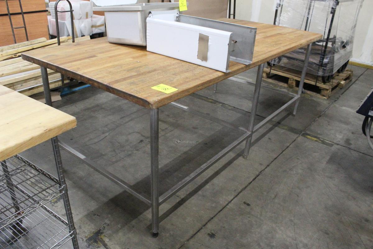 8' Wood Top Bakery Table