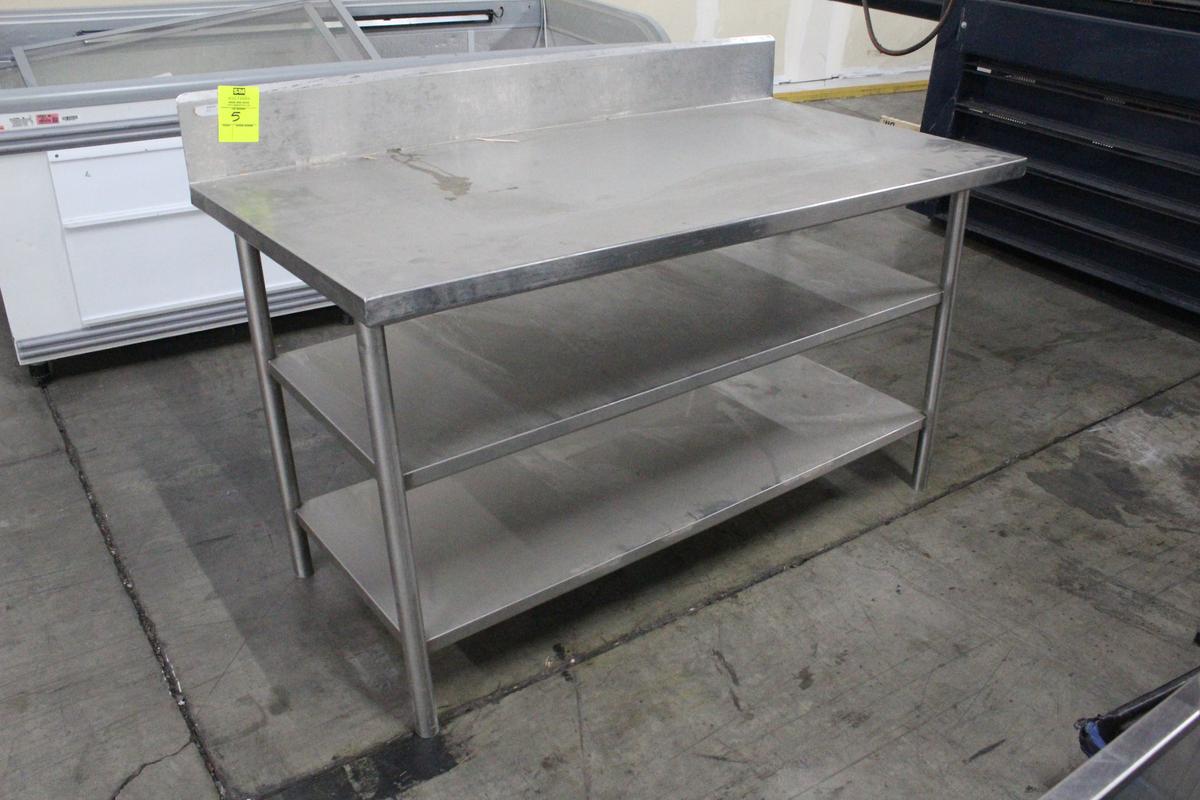 5' Stainless Steel Table W/ Two Undershelves