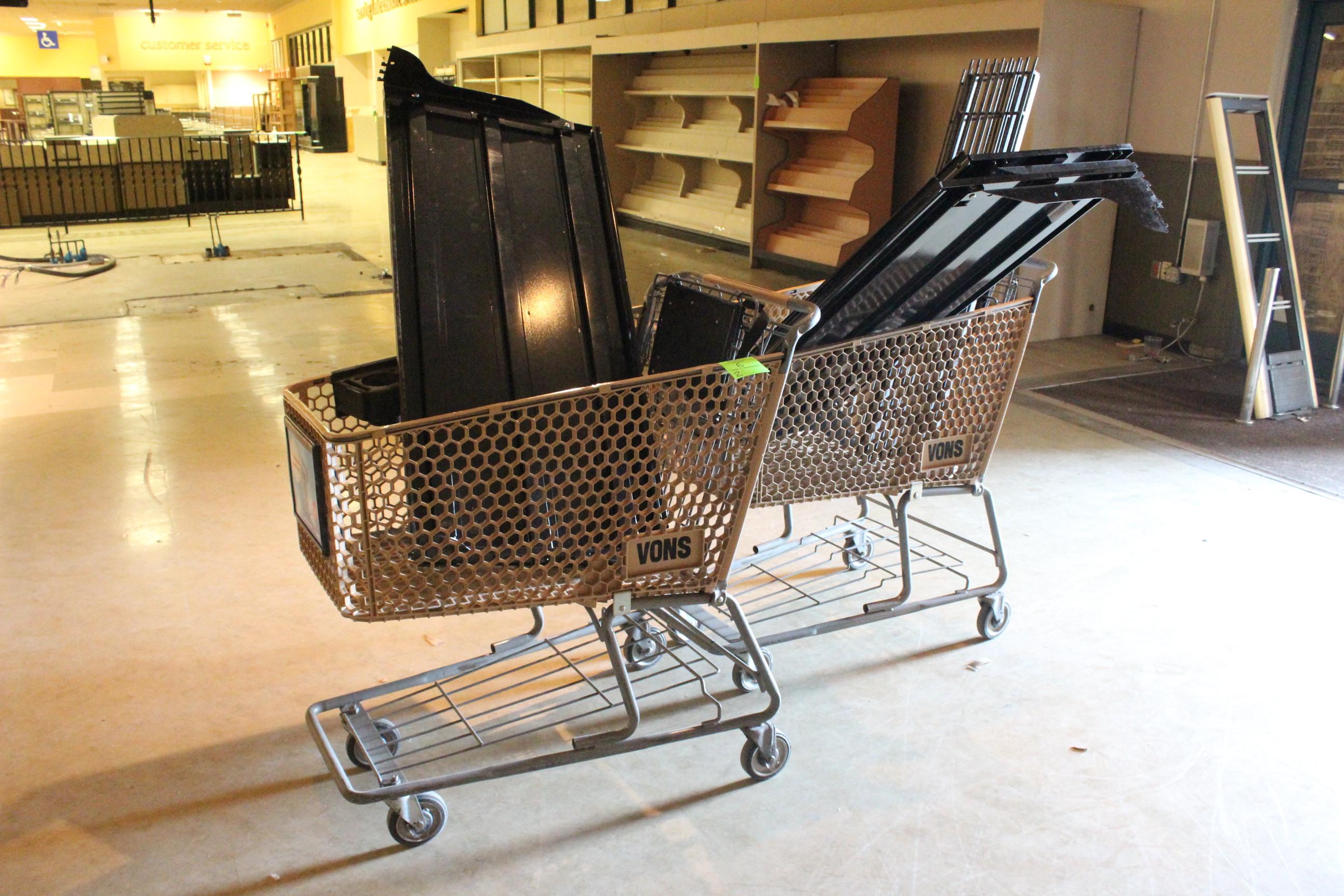 Shopping Carts W/ Case Shelves