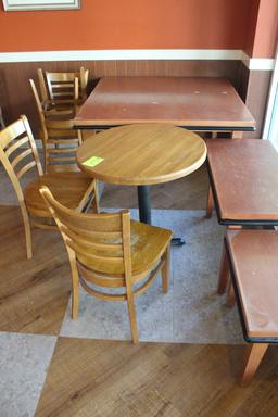 Group Of Assorted Wooden Tables & Chairs