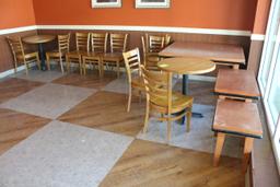 Group Of Assorted Wooden Tables & Chairs