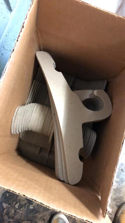 Boxes of cardboard hangers