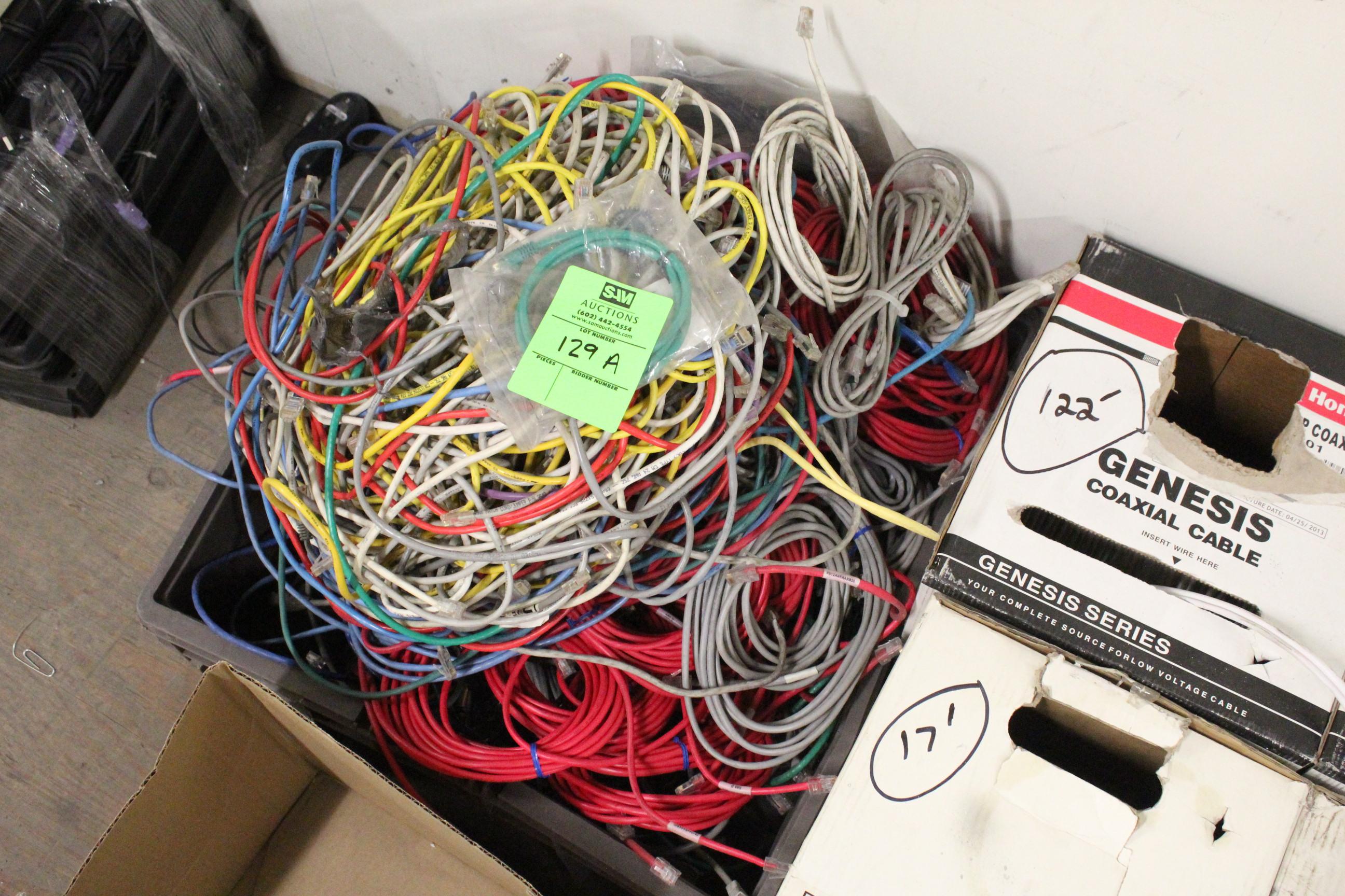 Crate Of Assorted Ethernet Cables