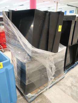 pallet of plastic produce angled risers
