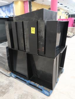 pallet of plastic produce angled risers