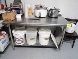 stainless table w/ backsplash & undershelf