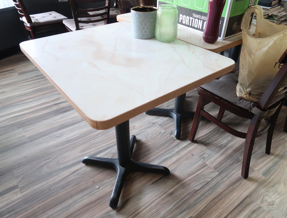 rectangular cafe tables, w/ laminate top