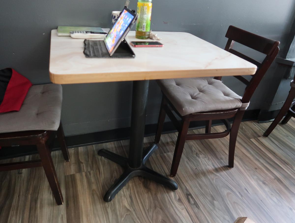 rectangular cafe tables, w/ laminate top