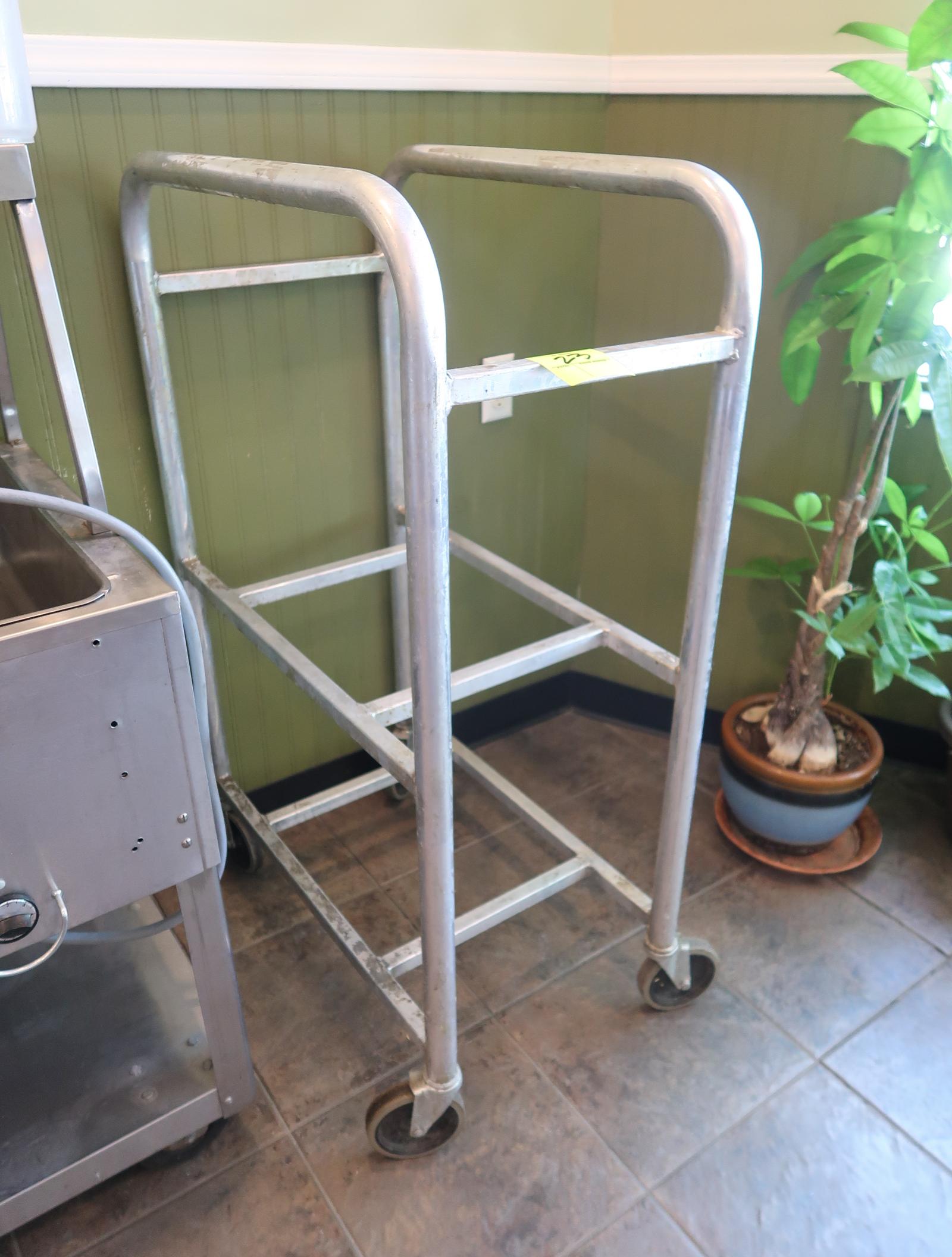 aluminum tub rack, on casters