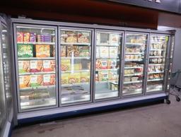 2011 Arneg freezer doors, w/ ele defrost, 5) door case