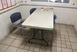 Lifetime 6' Folding Table W/ 3 Chairs