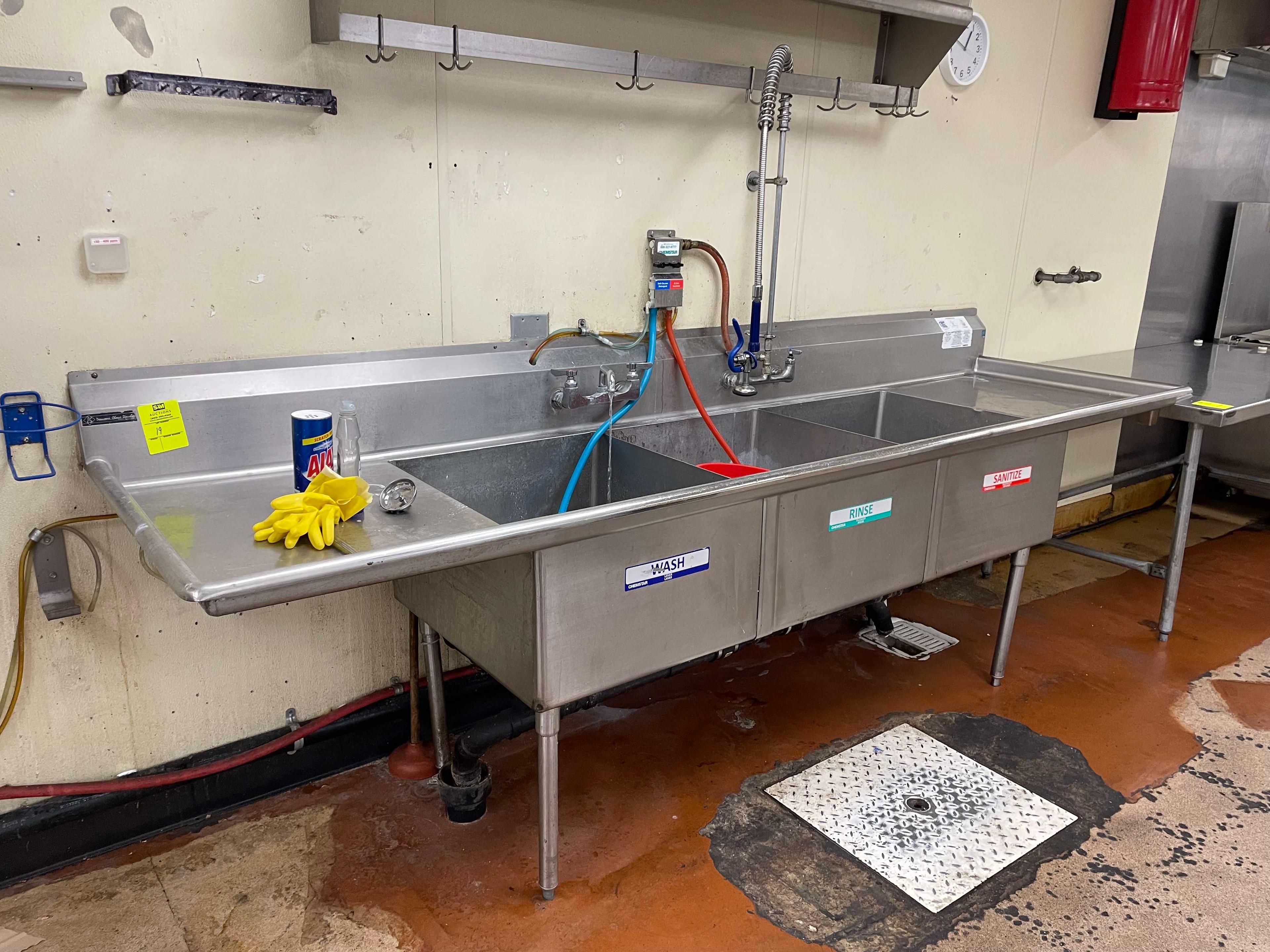 Stainless Three Compartment Sink