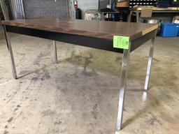 Metal Framed Wood Top Table