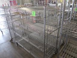 wire shelving carts, on casters