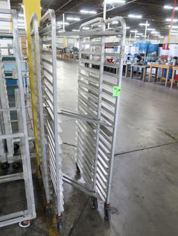 aluminum sheet pan Z-racks, on casters