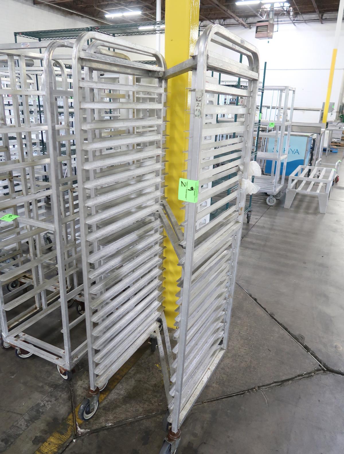 aluminum sheet pan Z-racks, on casters