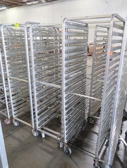 aluminum sheet pan racks, on casters