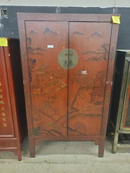Antique Style Replica Cypress Wood Cabinet
