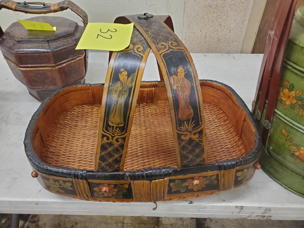 Antique Willow Wood Tray circa 1881