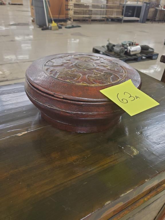 Antique Spruce Wood Cube Container circa 1891