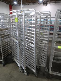 aluminum sheet pan Z-racks w/ sheet pans, on casters